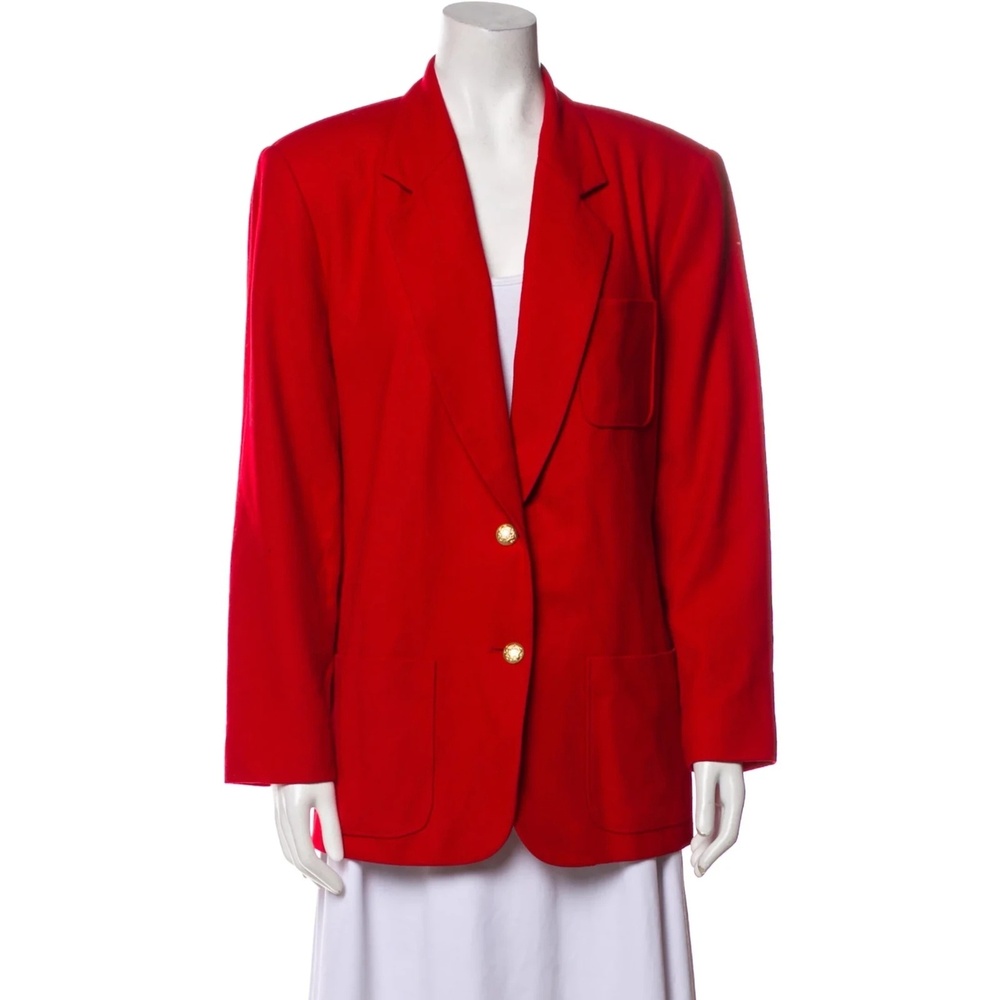 Pendleton Vintage Women's Red 100% Virgin Wool Lined Blazer Jacket Coat Large